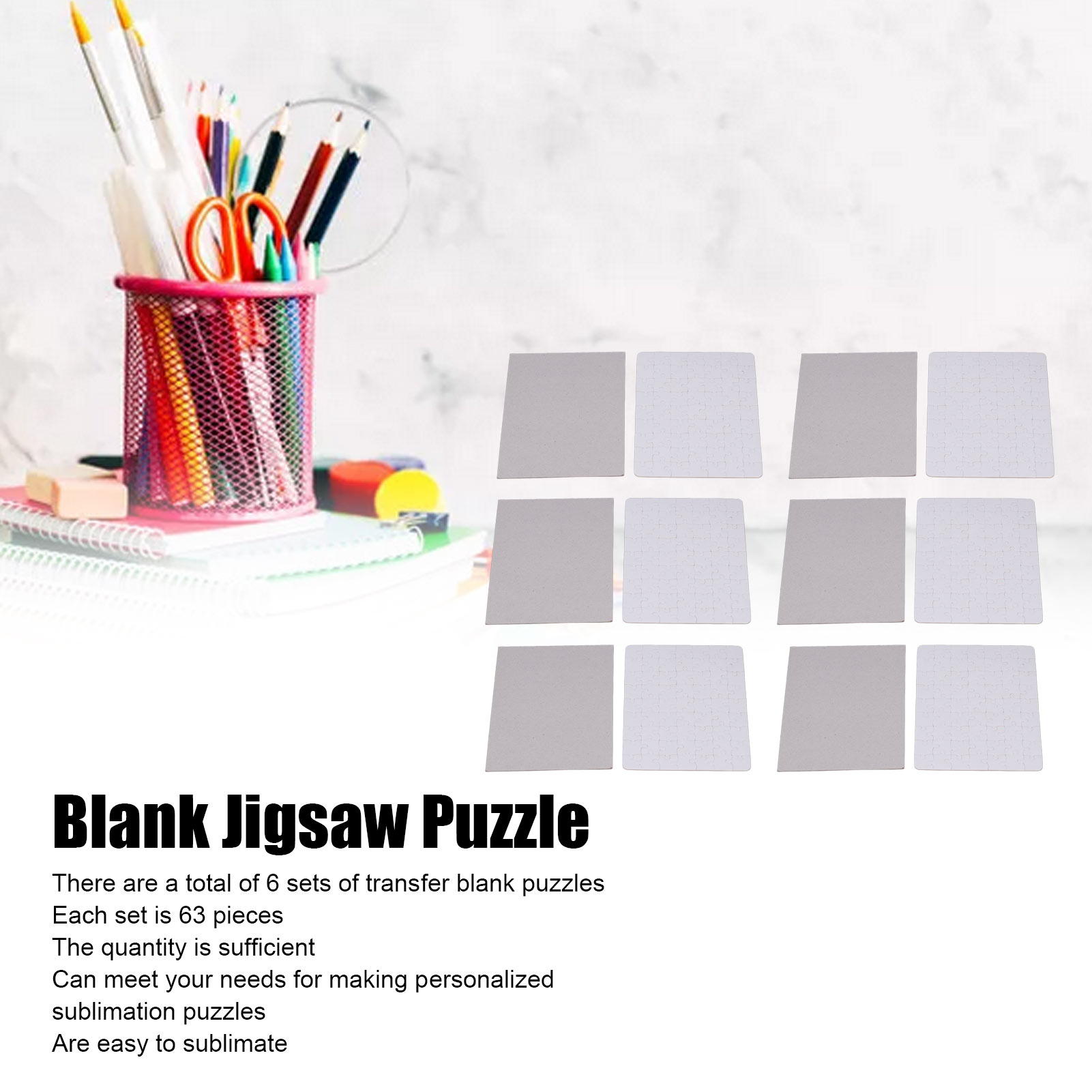 6 Set Lege Puzzels 13x18 cm Wi - Puzzle Blank White recensie en prijs